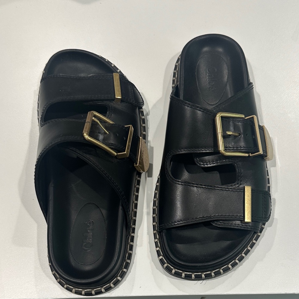 Chloe sandals with Gold Buckles